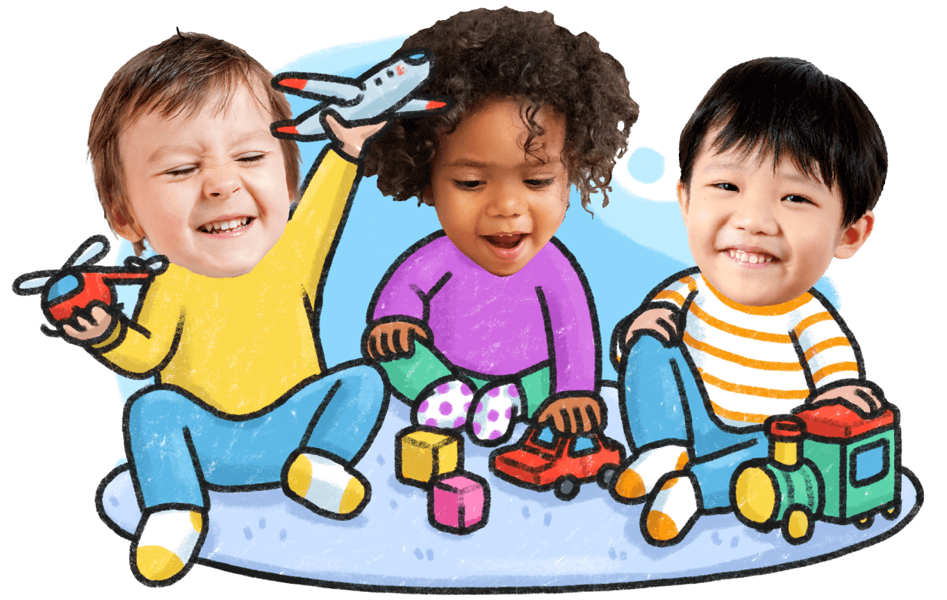 Children playing with toys